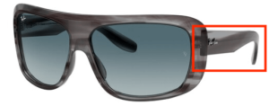 Original Ray-Ban RB2196 Blair Bügel, Farbe 1314 · Gestreift grau