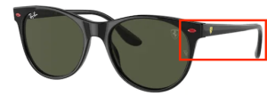 Original Ray-Ban RB2202M Bügel, Farbe F601 · Ferrari schwarz glänzend