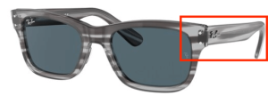 Original Ray-Ban RB2283 Mr Burbank Bügel, Farbe 1314 · Gestreift grau