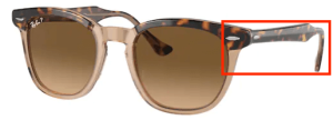 Original Ray-Ban RB2298 Hawkeye Bügel, Farbe 1292 · Havanna auf transparent braun