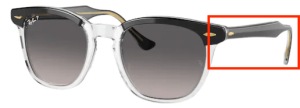 Original Ray-Ban RB2298 Hawkeye Bügel, Farbe 1294 · Schwarz auf transparent
