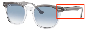 Original Ray-Ban RB2298 Hawkeye Bügel, Farbe 1355 · Grau auf transparent