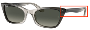 Original Ray-Ban RB2299 Lady Burbank Bügel, Farbe 1340 · Transparent grau