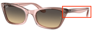 Original Ray-Ban RB2299 Lady Burbank Bügel, Farbe 1344 · Transparent rosa