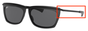 Original Ray-Ban RB2419 Olympian II Bügel, Farbe 1305 · Wrinkled schwarz auf schwarz