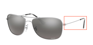 Original Ray-Ban RB3543 Bügel, Farbe 003 · Silber
