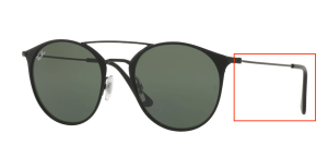 Original Ray-Ban RB3546 Bügel, Farbe 186 · Schwarz/schwarz matt