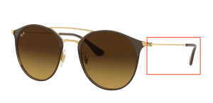 Original Ray-Ban RB3546 Bügel, Farbe 9009 · Gold oben braun