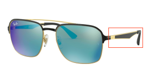 Original Ray-Ban RB3570 Bügel, Farbe 187 · Gold schwarz glänzend
