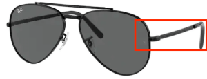 Original Ray-Ban RB3625 New Aviator Bügel, Farbe 002 · Schwarz