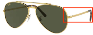 Original Ray-Ban RB3625 New Aviator Bügel, Farbe 9196 · Legend gold
