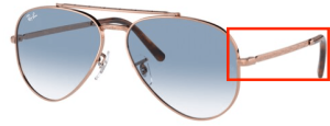 Original Ray-Ban RB3625 New Aviator Bügel, Farbe 9202 · Rosa gold
