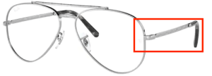 Original Ray-Ban RB3625V Sehbrillen Bügel, Farbe 2501 · Silber
