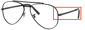 Original Ray-Ban RB3625V Sehbrillen Bügel, Farbe 2509 · Schwarz glänzend