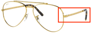 Original Ray-Ban RB3625V Sehbrillen Bügel, Farbe 3086 · Legend gold