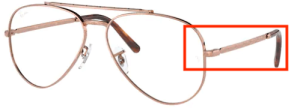 Original Ray-Ban RB3625V Sehbrillen Bügel, Farbe 3094 · Rosa gold
