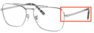 Original Ray-Ban RB3636V Sehbrillen Bügel, Farbe 2501 · Silber