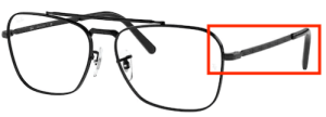Original Ray-Ban RB3636V Sehbrillen Bügel, Farbe 2509 · Schwarz glänzend