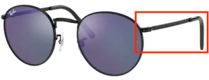 Original Ray-Ban RB3637 New Round Bügel, Farbe 002 · Schwarz