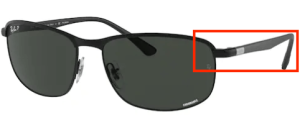 Original Ray-Ban RB3671CH Bügel, Farbe 186 · Schwarz/schwarz matt