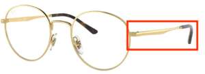 Original Ray-Ban RB3681V Sehbrillen Bügel, Farbe 2500 · Gold