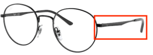 Original Ray-Ban RB3681V Sehbrillen Bügel, Farbe 2509 · Schwarz glänzend