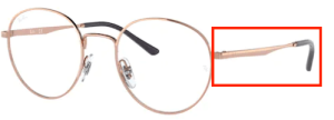 Original Ray-Ban RB3681V Sehbrillen Bügel, Farbe 3094 · Rosa gold