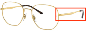 Original Ray-Ban RB3682V Sehbrillen Bügel, Farbe 2500 · Gold
