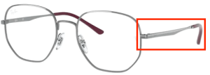 Original Ray-Ban RB3682V Sehbrillen Bügel, Farbe 2502 · Gunmetal