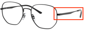 Original Ray-Ban RB3682V Sehbrillen Bügel, Farbe 2509 · Schwarz glänzend
