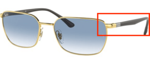 Original Ray-Ban RB3684 Bügel, Farbe 001 · Gold