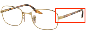 Original Ray-Ban RB3690V Sehbrillen Bügel, Farbe 2500 · Gold