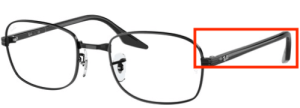 Original Ray-Ban RB3690V Sehbrillen Bügel, Farbe 2509 · Schwarz glänzend