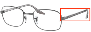 Original Ray-Ban RB3690V Sehbrillen Bügel, Farbe 3123 · Gunmetal