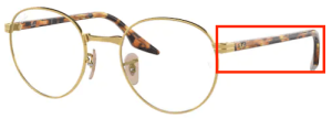 Original Ray-Ban RB3691V Sehbrillen Bügel, Farbe 2500 · Gold