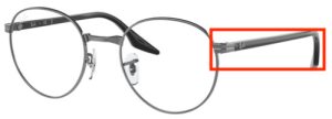 Original Ray-Ban RB3691V Sehbrillen Bügel, Farbe 2502 · Gunmetal