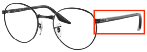 Original Ray-Ban RB3691V Sehbrillen Bügel, Farbe 2509 · Schwarz glänzend