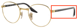 Original Ray-Ban RB3691V Sehbrillen Bügel, Farbe 3122 · Gold