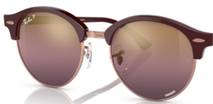 Originalgläser Ray-Ban RB4246 Clubround, Farbe 1365G9 · Bordeaux auf rosa gold