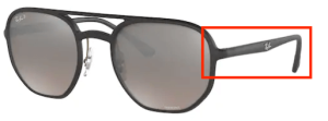 Original Ray-Ban RB4321CH Bügel, Farbe 601S · Schwarz matt