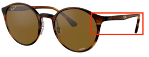 Original Ray-Ban RB4336CH Bügel, Farbe 820 · Stripped rot Havanna