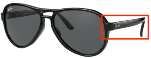 Original Ray-Ban RB4355 Vagabond Bügel, Farbe 601 · Schwarz