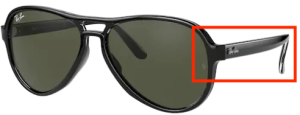 Original Ray-Ban RB4355 Vagabond Bügel, Farbe 6545 · Schwarz