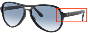Original Ray-Ban RB4355 Vagabond Bügel, Farbe 6603 · Schwarz