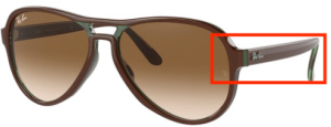 Original Ray-Ban RB4355 Vagabond Bügel, Farbe 6604 · Braun auf grün