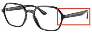 Original Ray-Ban RB4361V Sehbrillen Bügel, Farbe 2000 · Schwarz glänzend