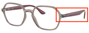 Original Ray-Ban RB4361V Sehbrillen Bügel, Farbe 8083 · Transparent grau