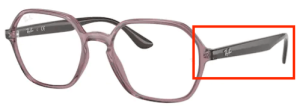 Original Ray-Ban RB4361V Sehbrillen Bügel, Farbe 8139 · Transparent violett