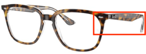 Original Ray-Ban RB4362V Sehbrillen Bügel, Farbe 5082 · Oben Havanna auf transparent