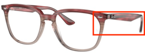 Original Ray-Ban RB4362V Sehbrillen Bügel, Farbe 8145 · Bordeaux